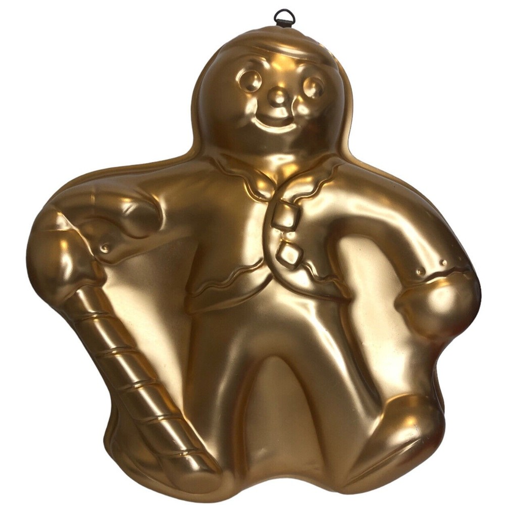 VTG Coppertone Gingerbread Man Nordic Ware Cake Jello Pan Mold Wall Decor Kitsch